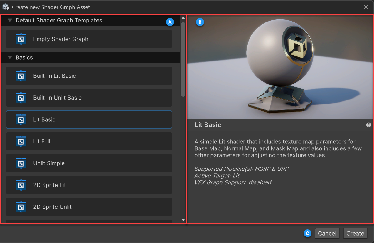 The template browser