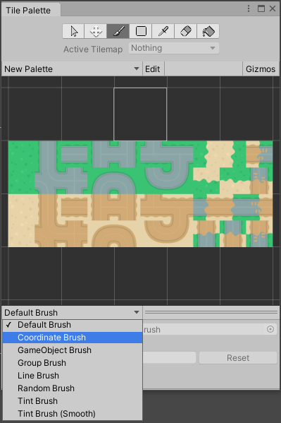 Brush drop-down menu.