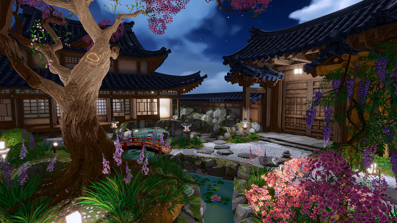 An example scene with custom lighting effects.